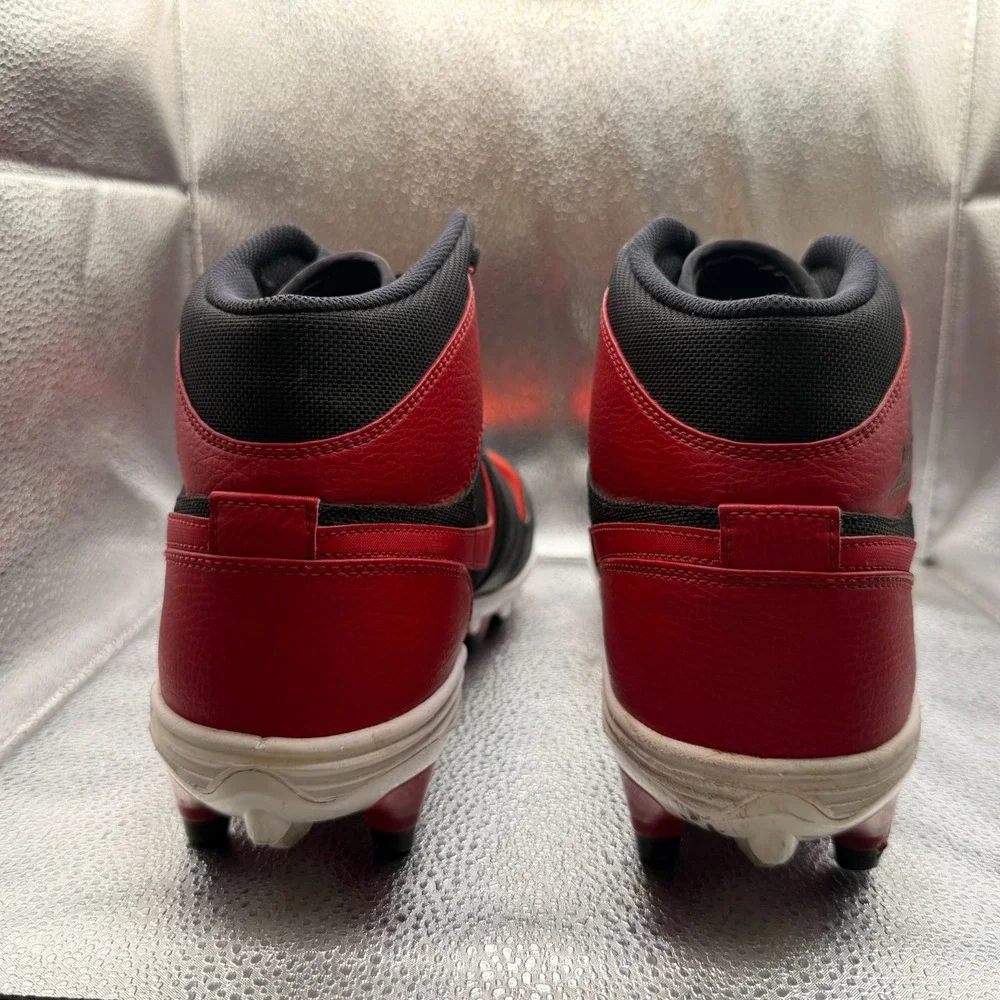 Size 13 Jordan 1 TD Cleat Mid Bred Red Black Mens Athletic Shoes AR5604-061